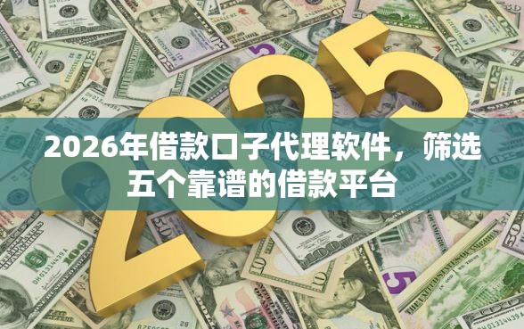 2026年借款口子代理软件，筛选五个靠谱的借款平台