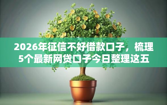 2026年征信不好借款口子，梳理5个最新网贷口子今日整理这五个口子