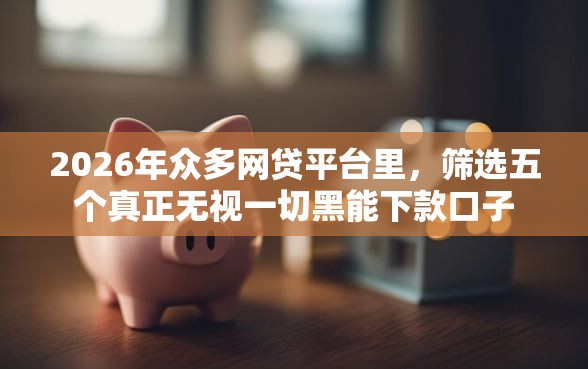 2026年众多网贷平台里，筛选五个真正无视一切黑能下款口子