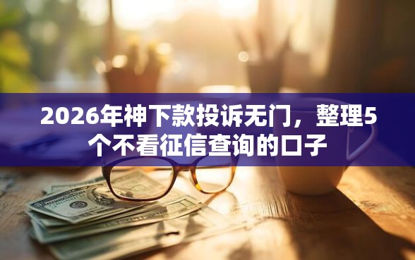 2026年神下款投诉无门，整理5个不看征信查询的口子