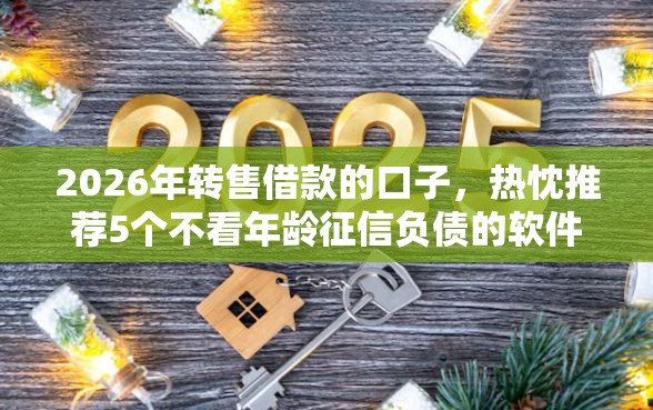 2026年转售借款的口子，热忱推荐5个不看年龄征信负债的软件