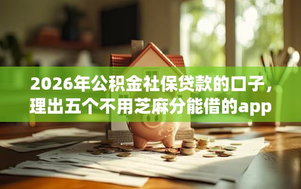 2026年公积金社保贷款的口子，理出五个不用芝麻分能借的app