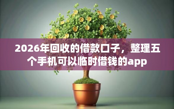 2026年回收的借款口子，整理五个手机可以临时借钱的app