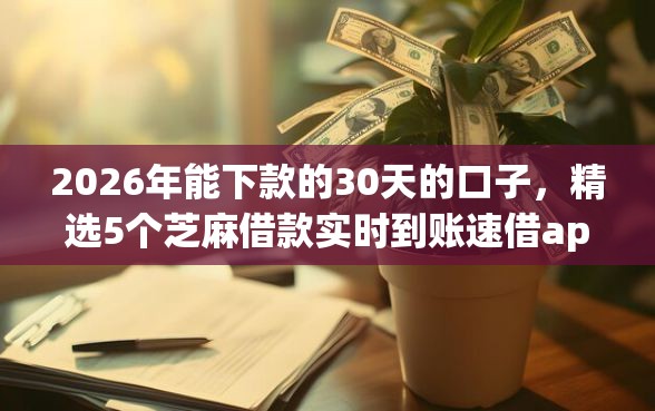 2026年能下款的30天的口子，精选5个芝麻借款实时到账速借app