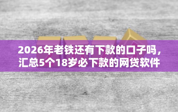 2026年老铁还有下款的口子吗，汇总5个18岁必下款的网贷软件
