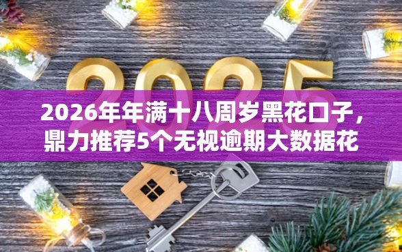 2026年年满十八周岁黑花口子，鼎力推荐5个无视逾期大数据花户黑户软件