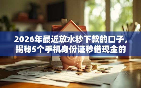 2026年最近放水秒下款的口子，揭秘5个手机身份证秒借现金的平台