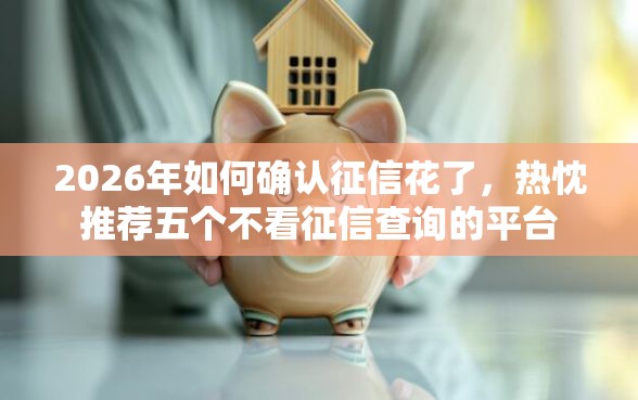 2026年如何确认征信花了，热忱推荐五个不看征信查询的平台