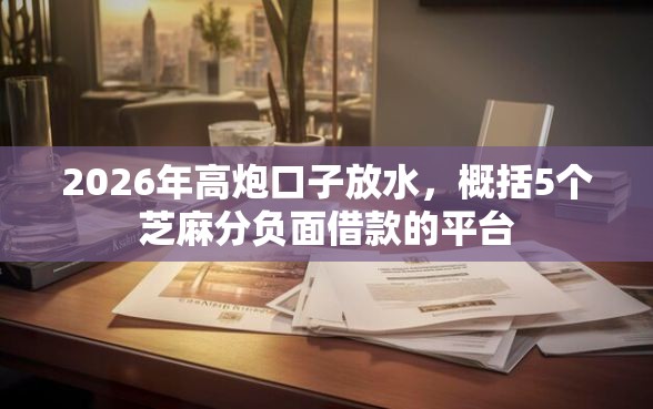 2026年高炮口子放水，概括5个芝麻分负面借款的平台