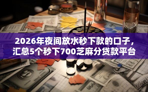 2026年夜间放水秒下款的口子，汇总5个秒下700芝麻分贷款平台