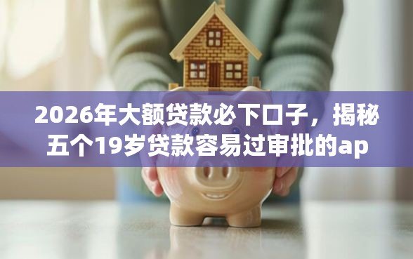 2026年大额贷款必下口子，揭秘五个19岁贷款容易过审批的app