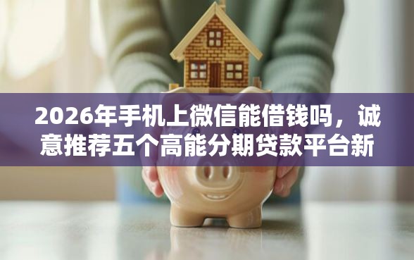 2026年手机上微信能借钱吗，诚意推荐五个高能分期贷款平台新秀