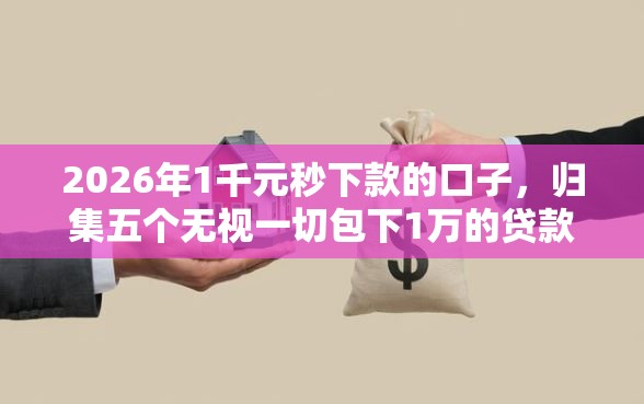 2026年1千元秒下款的口子，归集五个无视一切包下1万的贷款