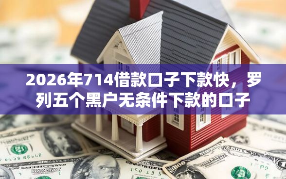 2026年714借款口子下款快，罗列五个黑户无条件下款的口子