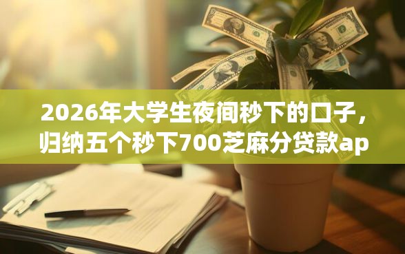 2026年大学生夜间秒下的口子，归纳五个秒下700芝麻分贷款app