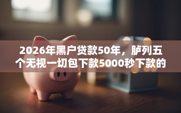 2026年黑户贷款50年，胪列五个无视一切包下款5000秒下款的口子