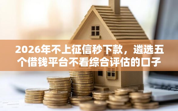 2026年不上征信秒下款，遴选五个借钱平台不看综合评估的口子