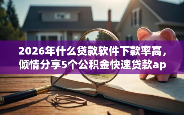 2026年什么贷款软件下款率高，倾情分享5个公积金快速贷款app