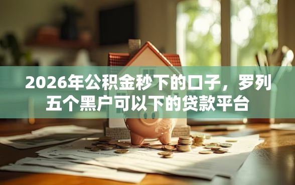 2026年公积金秒下的口子，罗列五个黑户可以下的贷款平台