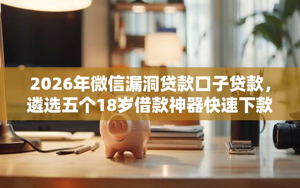 2026年微信漏洞贷款口子贷款，遴选五个18岁借款神器快速下款软件