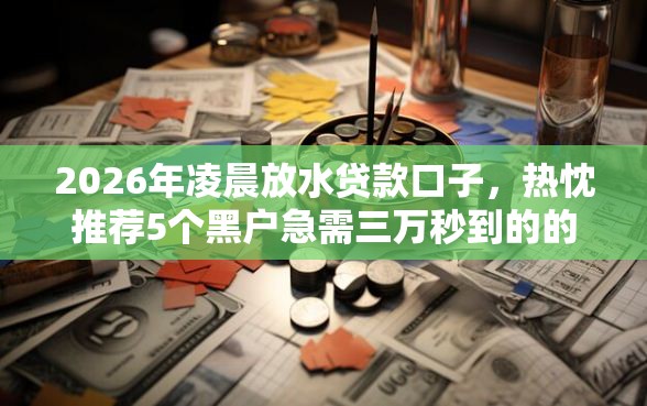 2026年凌晨放水贷款口子，热忱推荐5个黑户急需三万秒到的的软件