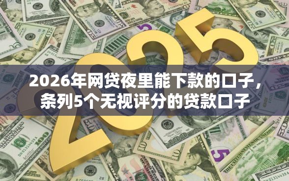 2026年网贷夜里能下款的口子,条列5个无视评分的贷款口子 2026年网贷夜里能下款的口子,条列5个无视评分的贷款口子