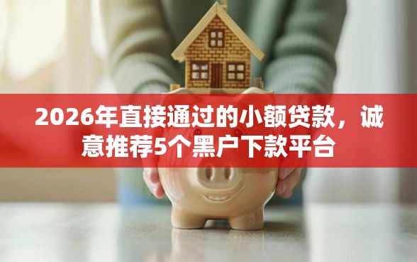 2026年直接通过的小额贷款，诚意推荐5个黑户下款平台