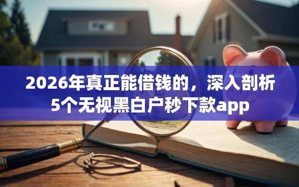 2026年真正能借钱的，深入剖析5个无视黑白户秒下款app