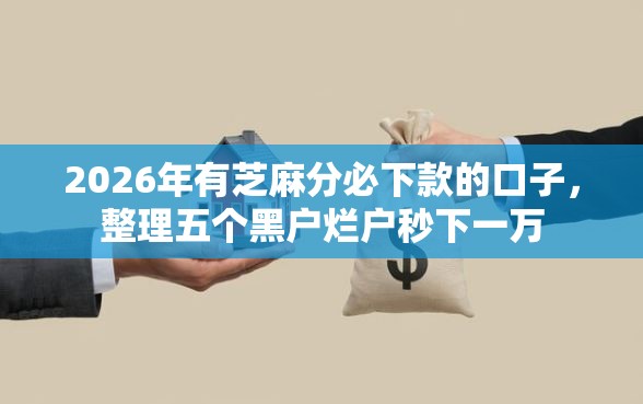 2026年有芝麻分必下款的口子，整理五个黑户烂户秒下一万