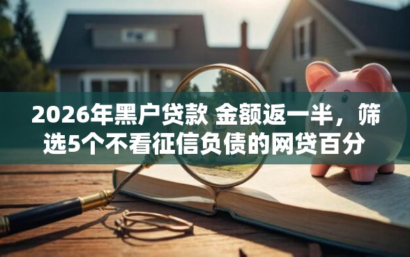 2026年黑户贷款 金额返一半，筛选5个不看征信负债的网贷百分百下款平台