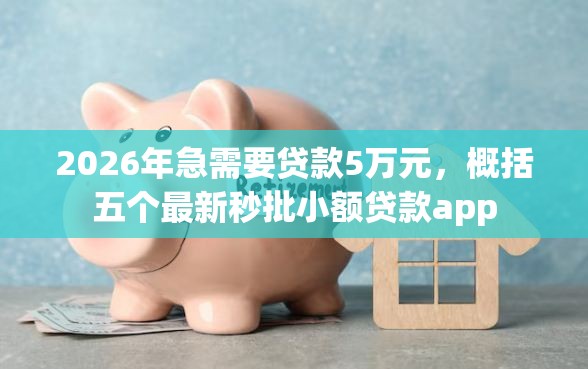 2026年急需要贷款5万元，概括五个最新秒批小额贷款app