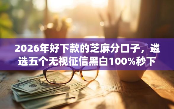 2026年好下款的芝麻分口子，遴选五个无视征信黑白100%秒下网贷app