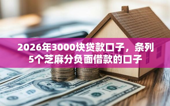 2026年3000块贷款口子，条列5个芝麻分负面借款的口子