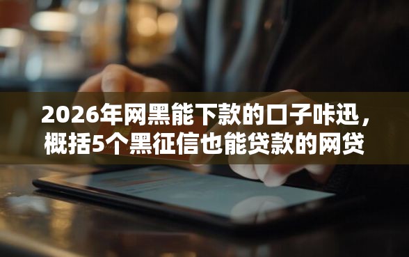 2026年网黑能下款的口子咔迅，概括5个黑征信也能贷款的网贷口子