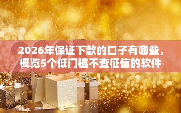 2026年保证下款的口子有哪些，概览5个低门槛不查征信的软件