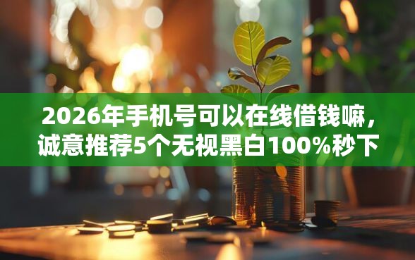 2026年手机号可以在线借钱嘛，诚意推荐5个无视黑白100%秒下网贷小额夜间口子