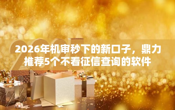 2026年机审秒下的新口子，鼎力推荐5个不看征信查询的软件