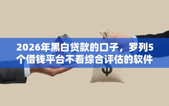 2026年黑白贷款的口子，罗列5个借钱平台不看综合评估的软件