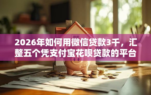 2026年如何用微信贷款3千，汇整五个凭支付宝花呗贷款的平台