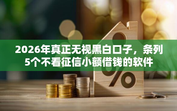 2026年真正无视黑白口子，条列5个不看征信小额借钱的软件