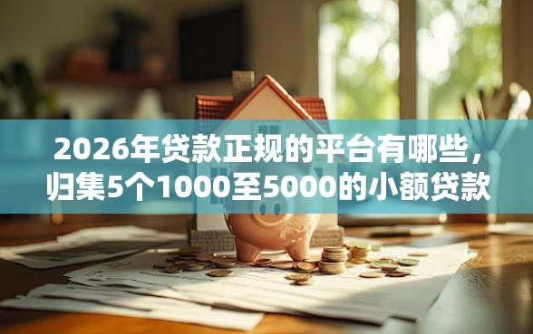 2026年贷款正规的平台有哪些，归集5个1000至5000的小额贷款平台