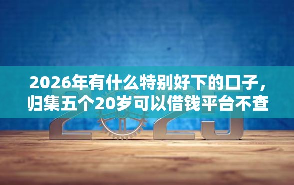 2026年有什么特别好下的口子，归集五个20岁可以借钱平台不查征信的口子