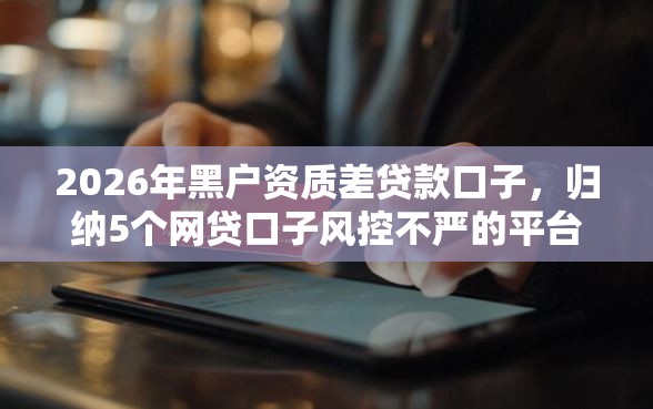 2026年黑户资质差贷款口子，归纳5个网贷口子风控不严的平台