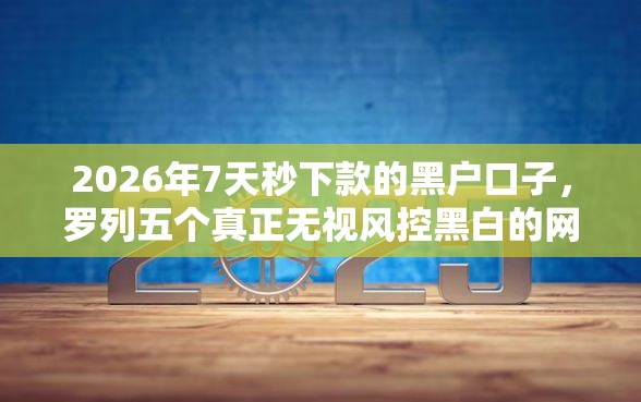 2026年7天秒下款的黑户口子，罗列五个真正无视风控黑白的网贷软件