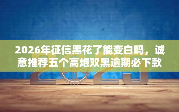 2026年征信黑花了能变白吗，诚意推荐五个高炮双黑逾期必下款口子
