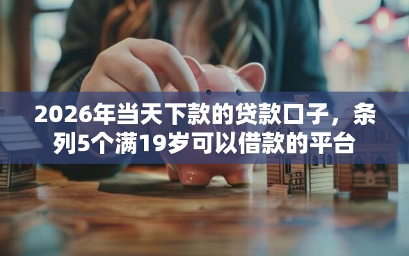 2026年当天下款的贷款口子，条列5个满19岁可以借款的平台