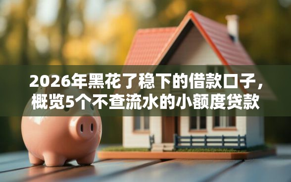 2026年黑花了稳下的借款口子，概览5个不查流水的小额度贷款软件