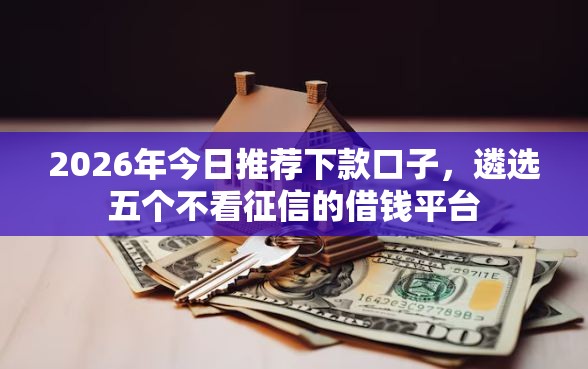 2026年今日推荐下款口子，遴选五个不看征信的借钱平台