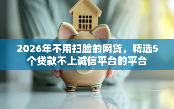 2026年不用扫脸的网贷，精选5个贷款不上诚信平台的平台