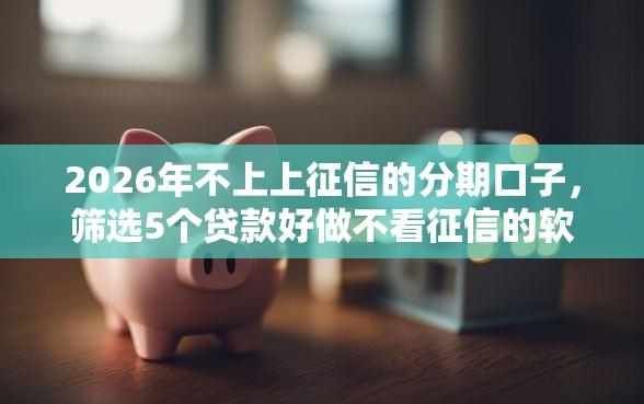 2026年不上上征信的分期口子，筛选5个贷款好做不看征信的软件